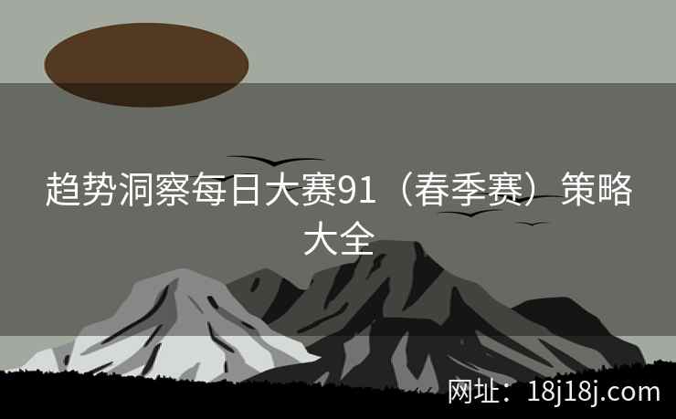 趋势洞察每日大赛91（春季赛）策略大全